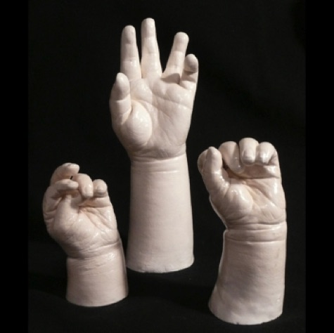 Casts of baby hands Casts of baby hands